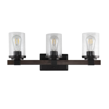 Bungalow Iron/Seeded Glass Rustic Farmhouse LED Vanity Light